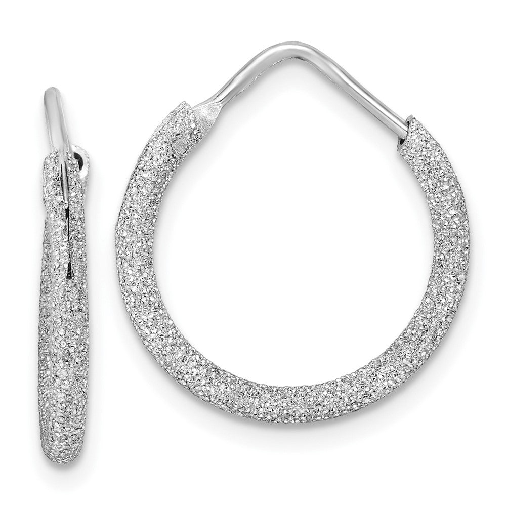Sterlingsilber Rhodiniert Lasergeschnitten 2mm Endlos Creolen