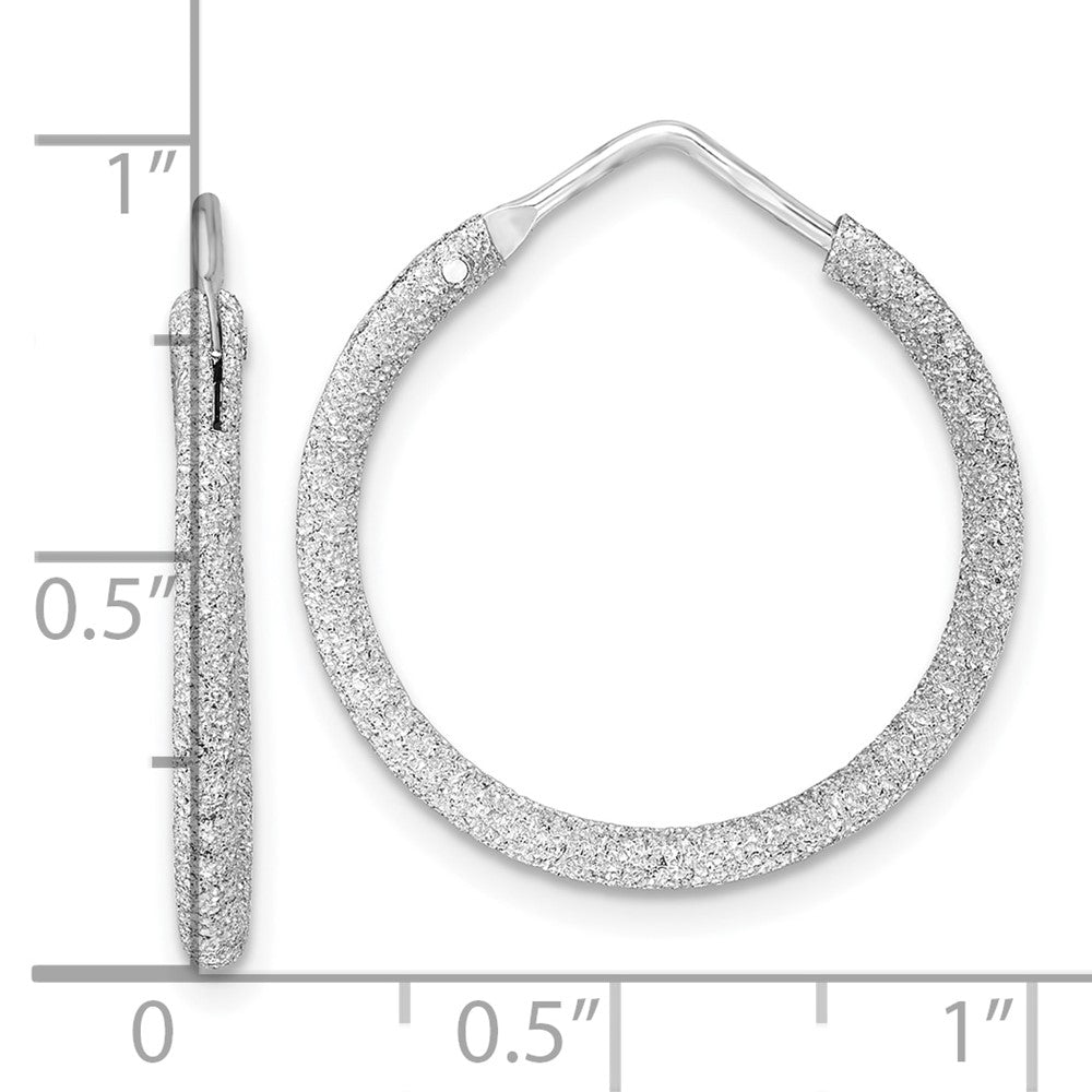 Sterlingsilber Rhodiniert Lasergeschnitten 2mm Endlos Creolen