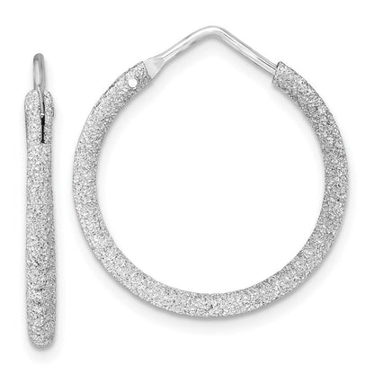 Sterlingsilber Rhodiniert Lasergeschnitten 2mm Endlos Creolen