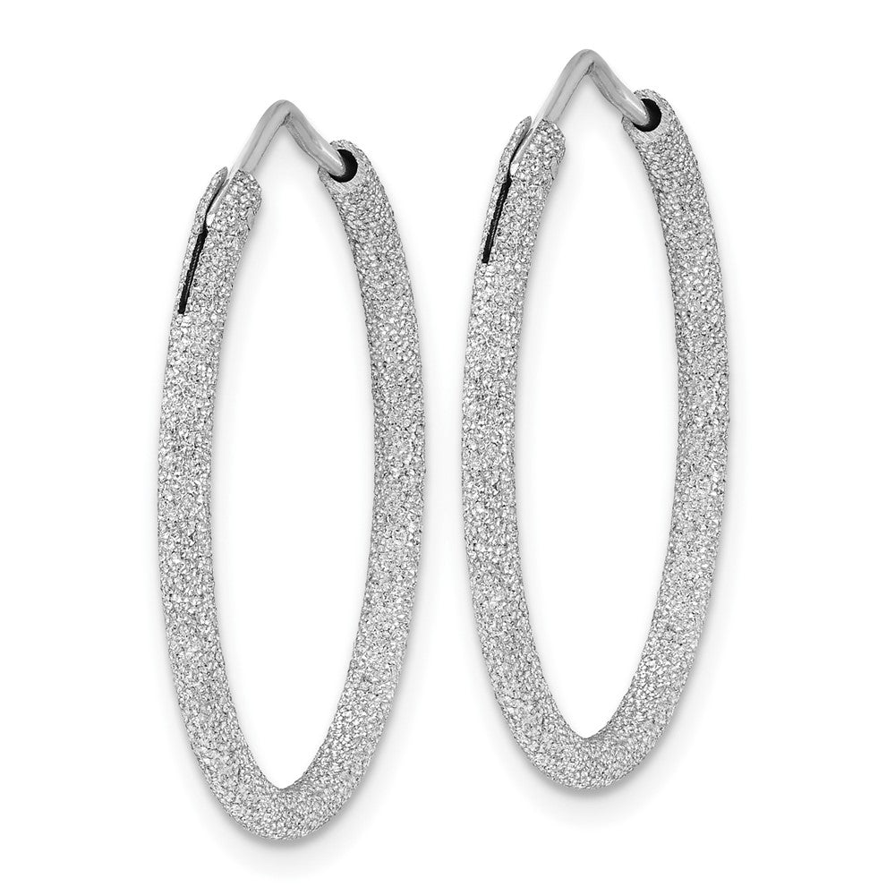Sterlingsilber Rhodiniert Lasergeschnitten 2mm Endlos Creolen