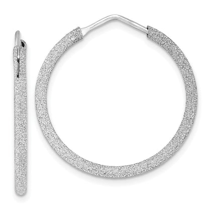 Sterlingsilber Rhodiniert Lasergeschnitten 2mm Endlos Creolen