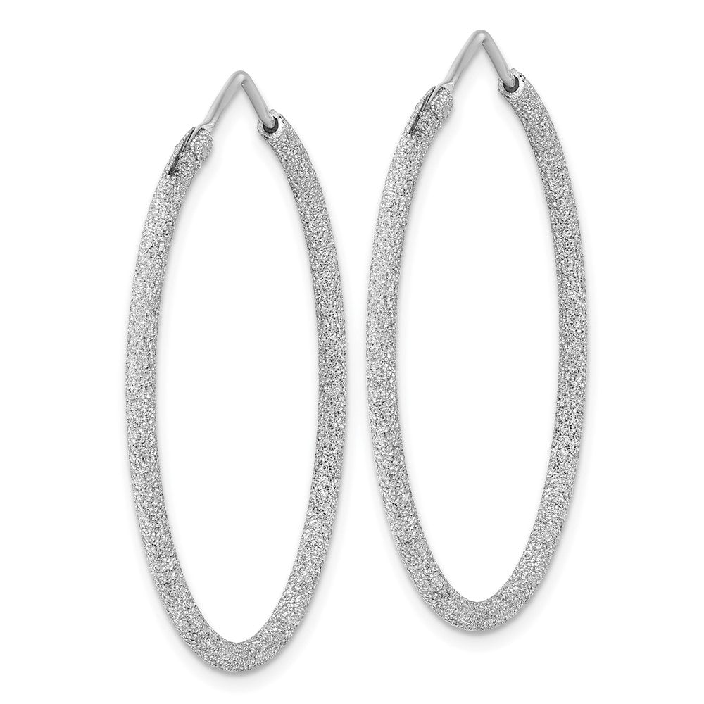 Sterlingsilber Rhodiniert Lasergeschnitten 2mm Endlos Creolen