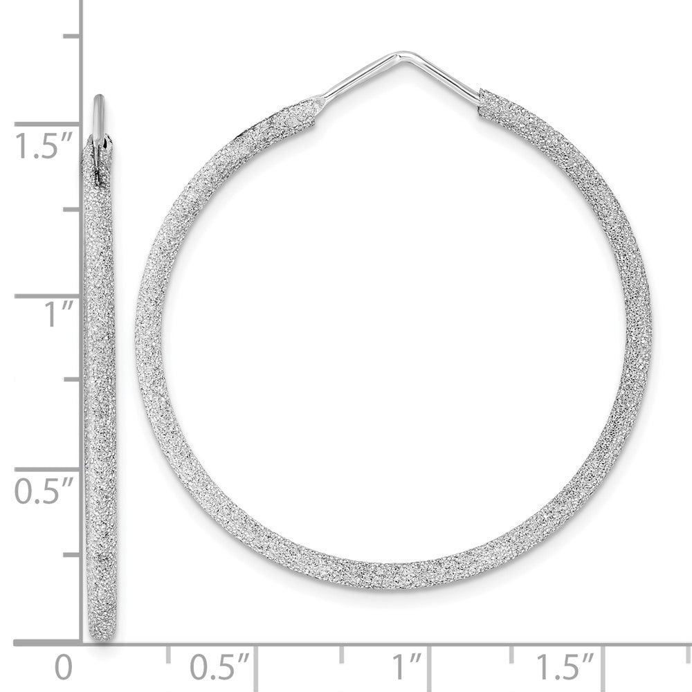Sterlingsilber Rhodiniert Lasergeschnitten 2mm Endlos Creolen