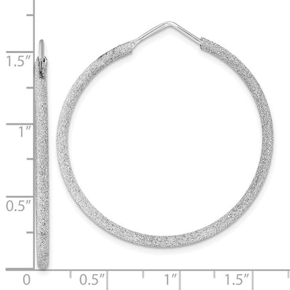 Sterlingsilber Rhodiniert Lasergeschnitten 2mm Endlos Creolen