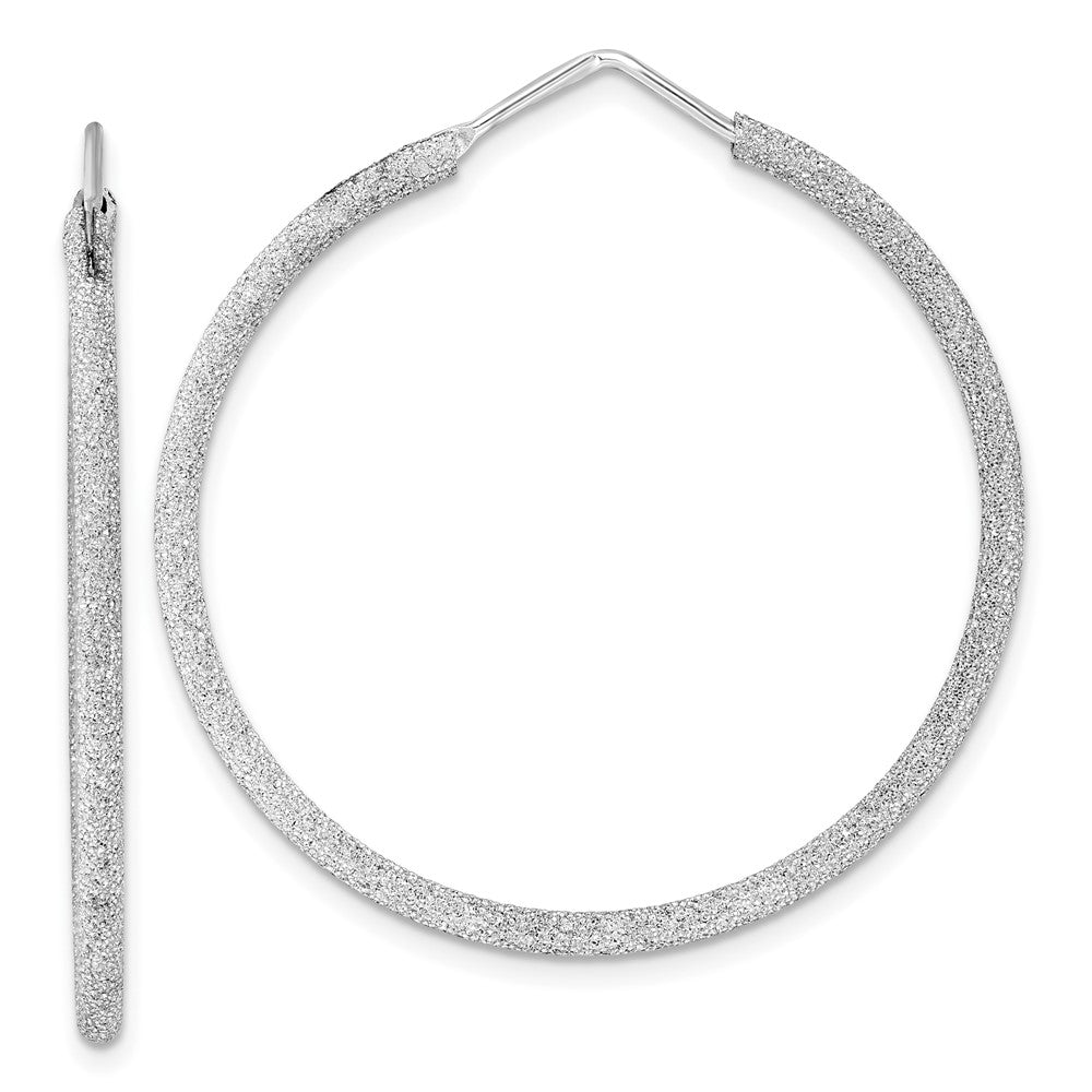 Sterlingsilber Rhodiniert Lasergeschnitten 2mm Endlos Creolen