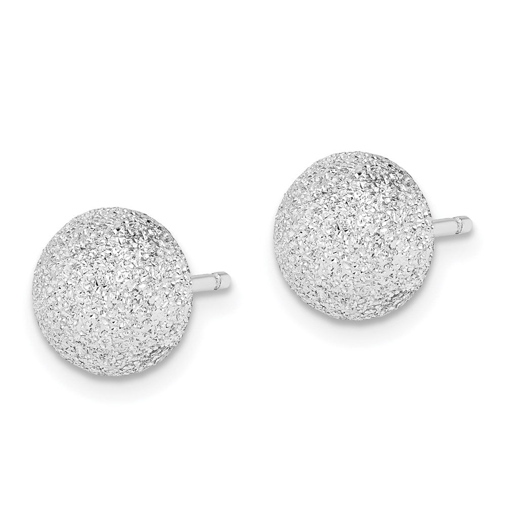 Sterlingsilber Rhodiniert 8mm Satiniert Finish Ohrstecker