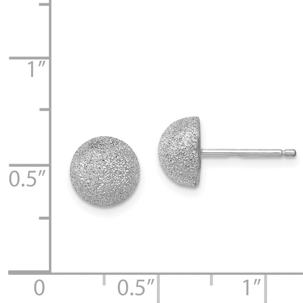 Sterlingsilber Rhodiniert 8mm Satiniert Finish Ohrstecker