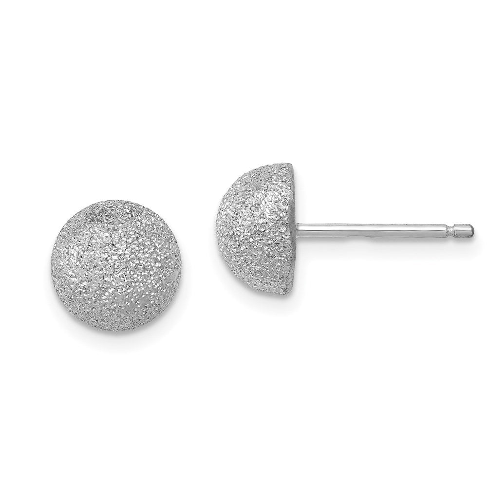 Sterlingsilber Rhodiniert 8mm Satiniert Finish Ohrstecker
