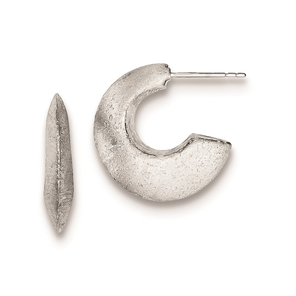 Sterlingsilber Satiniert Finish Stecker Creolen