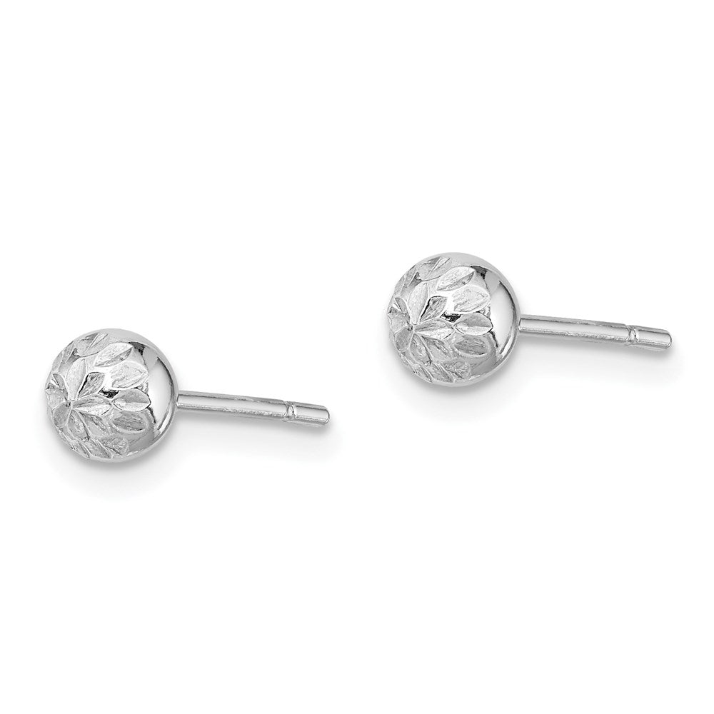 Sterlingsilber Rhodiniert 5mm Diamantiert Ohrstecker