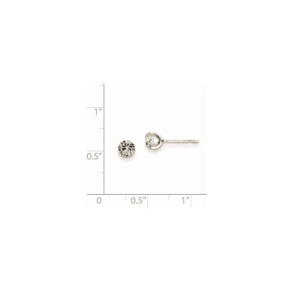 Sterlingsilber Rhodiniert 5mm Diamantiert Ohrstecker