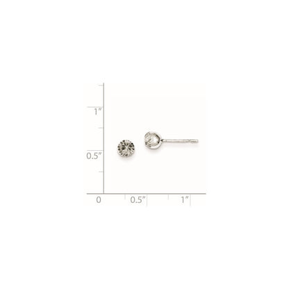 Sterlingsilber Rhodiniert 5mm Diamantiert Ohrstecker