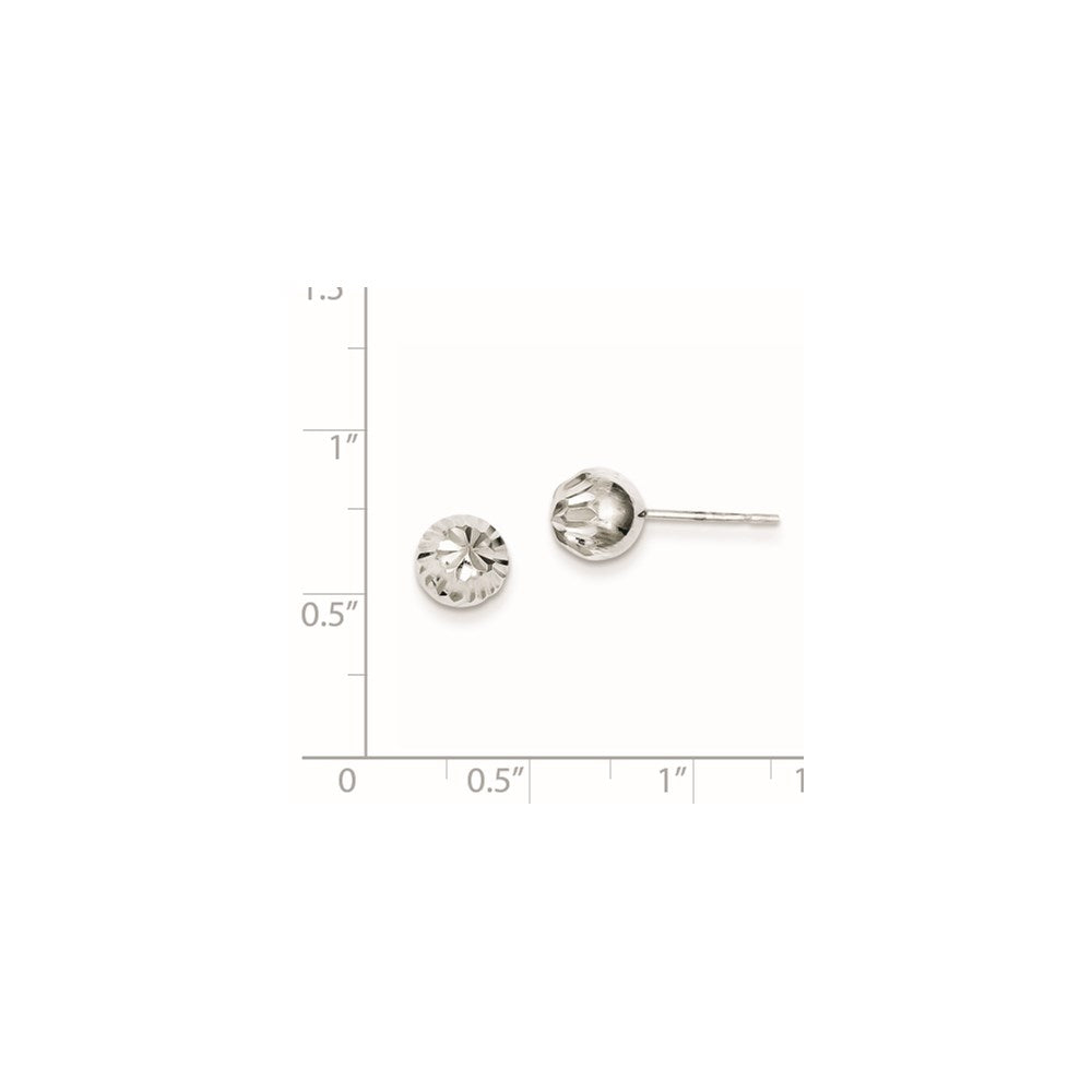 Sterlingsilber Rhodiniert 7mm Diamantiert Ohrstecker