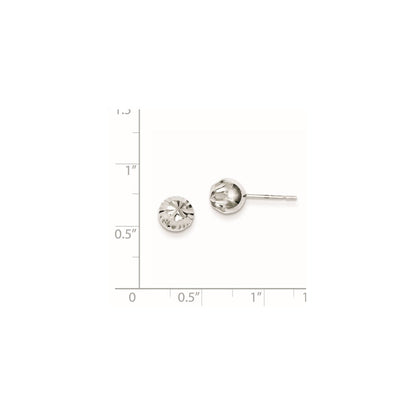 Sterlingsilber Rhodiniert 7mm Diamantiert Ohrstecker