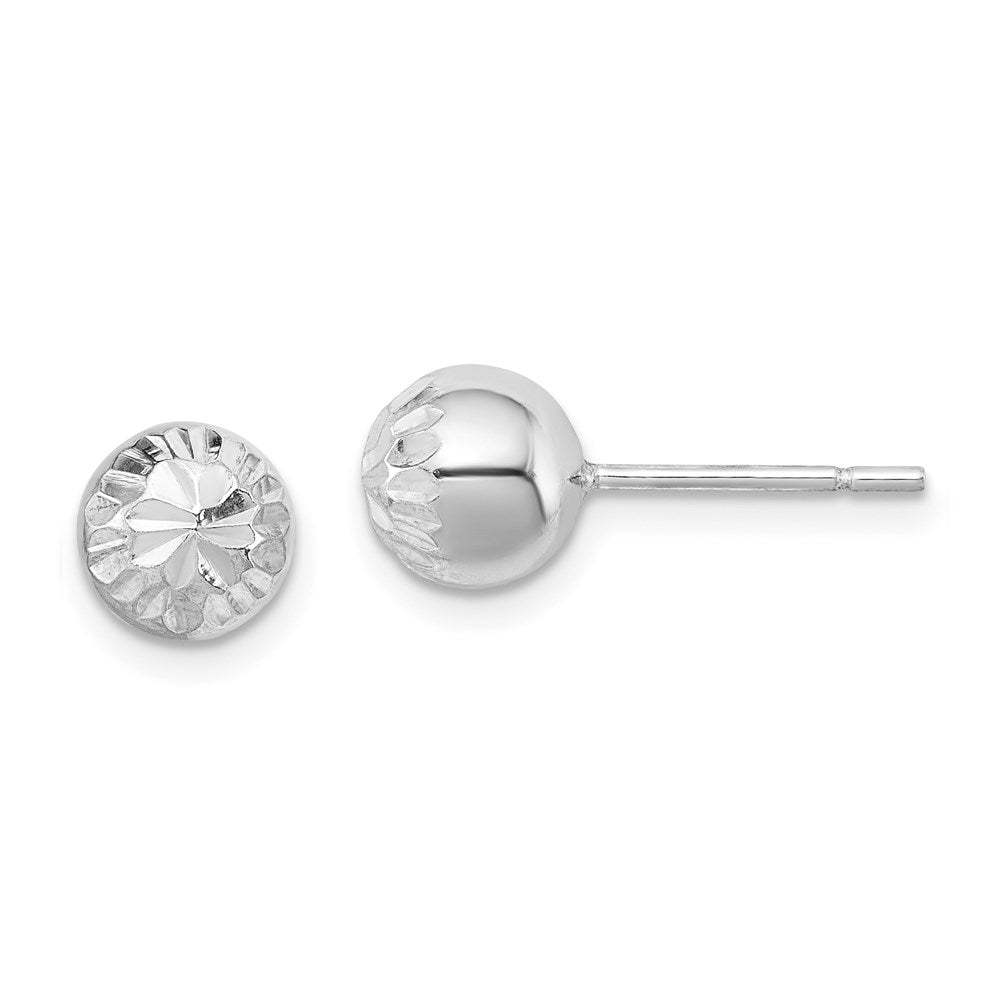 Sterlingsilber Rhodiniert 7mm Diamantiert Ohrstecker