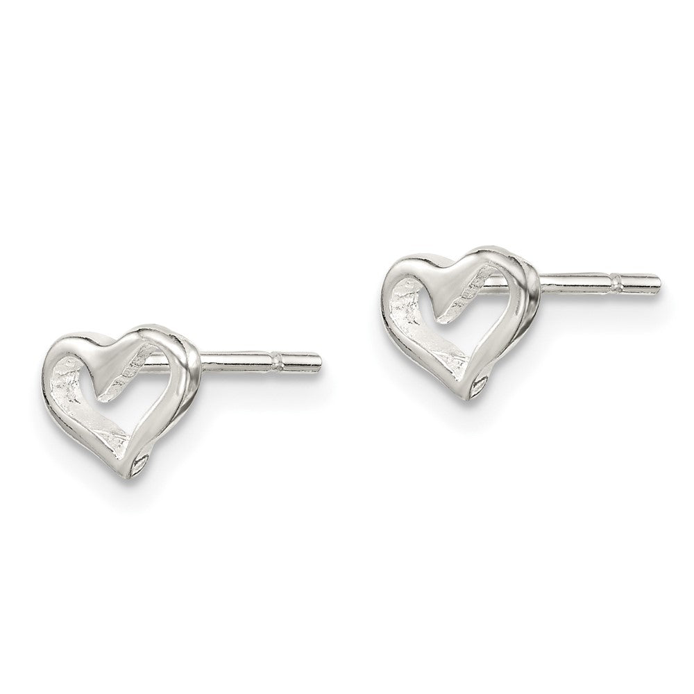 Sterlingsilber Poliert Offen Herz Kinder Ohrstecker