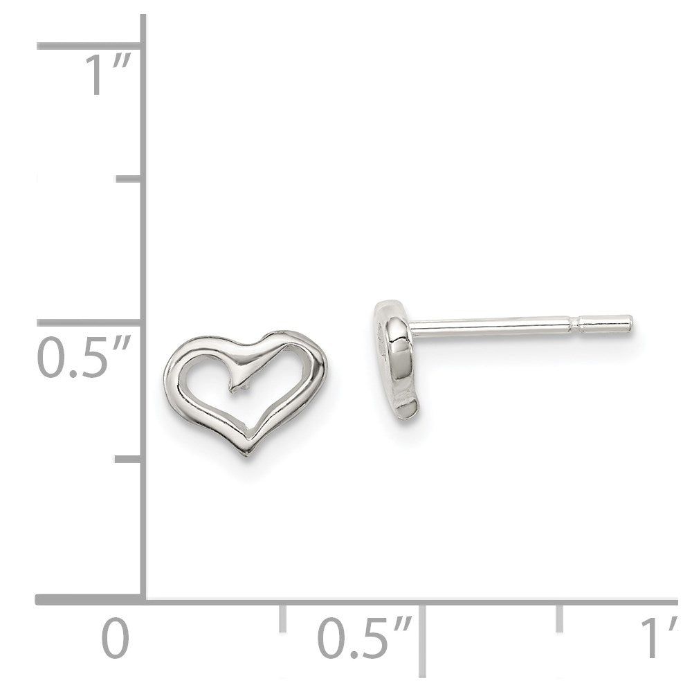 Sterlingsilber Poliert Offen Herz Kinder Ohrstecker