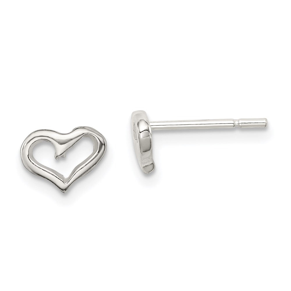 Sterlingsilber Poliert Offen Herz Kinder Ohrstecker