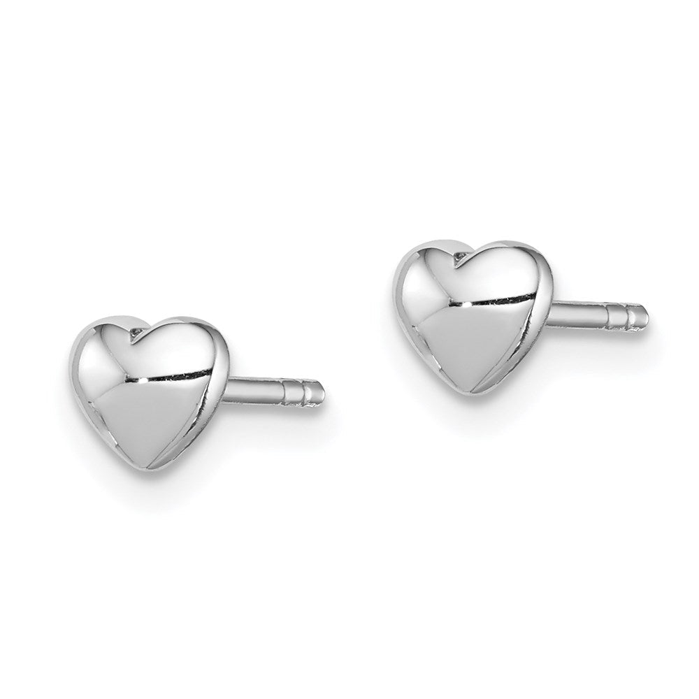 Sterlingsilber Rhodiniert Poliert Herz Ohrstecker