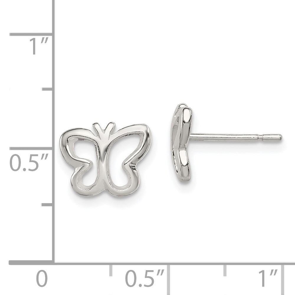 Sterlingsilber Poliert Schmetterling Kinder Ohrstecker