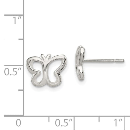 Sterlingsilber Poliert Schmetterling Kinder Ohrstecker
