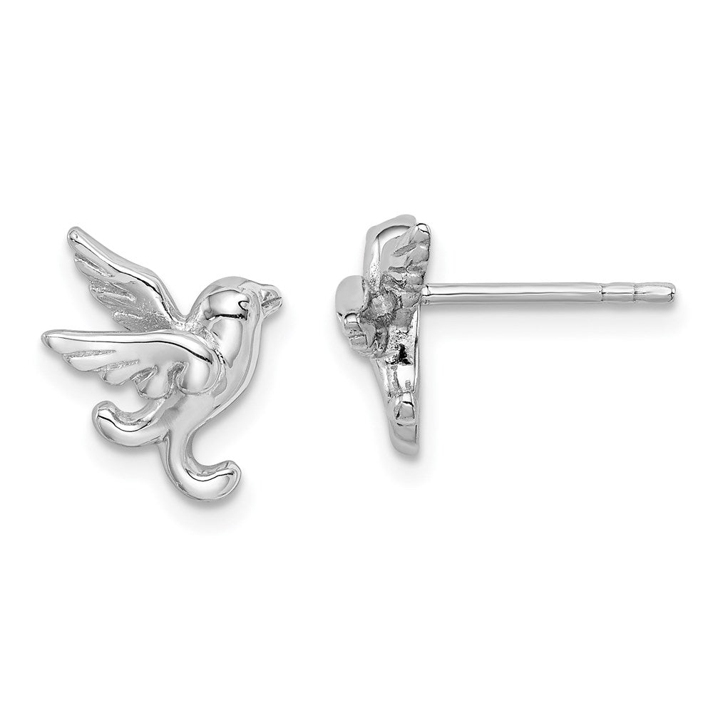 Sterlingsilber Rhodiniert Vogel Ohrstecker