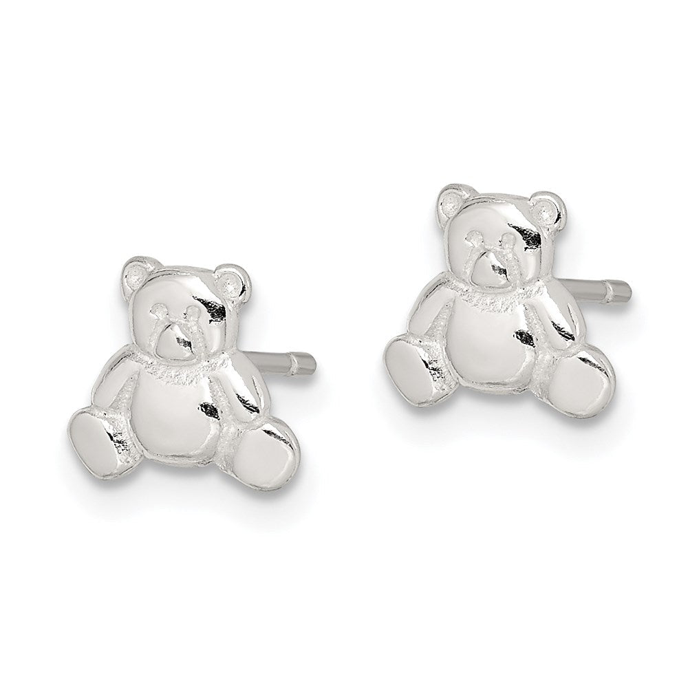 Sterlingsilber Poliert Teddy Bär Kinder Ohrstecker