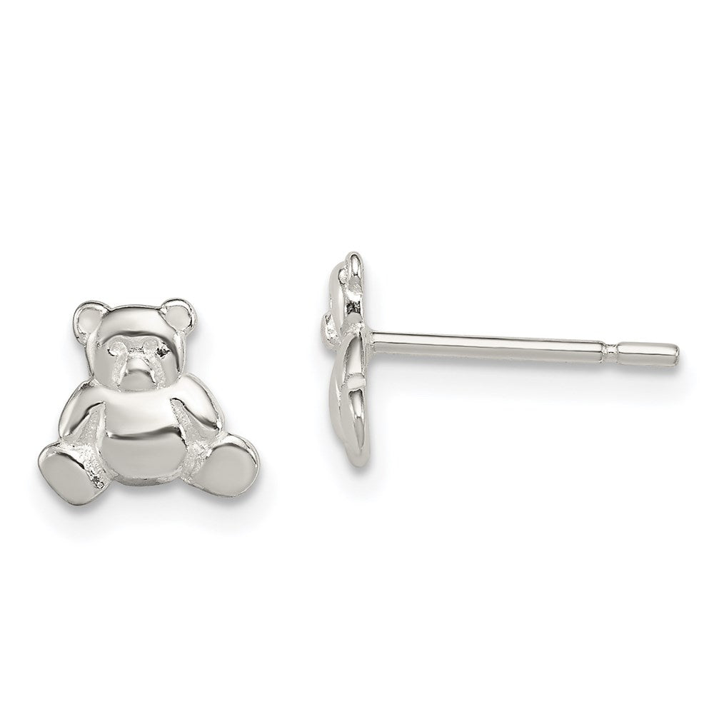 Sterlingsilber Poliert Teddy Bär Kinder Ohrstecker