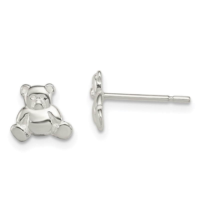 Sterlingsilber Poliert Teddy Bär Kinder Ohrstecker
