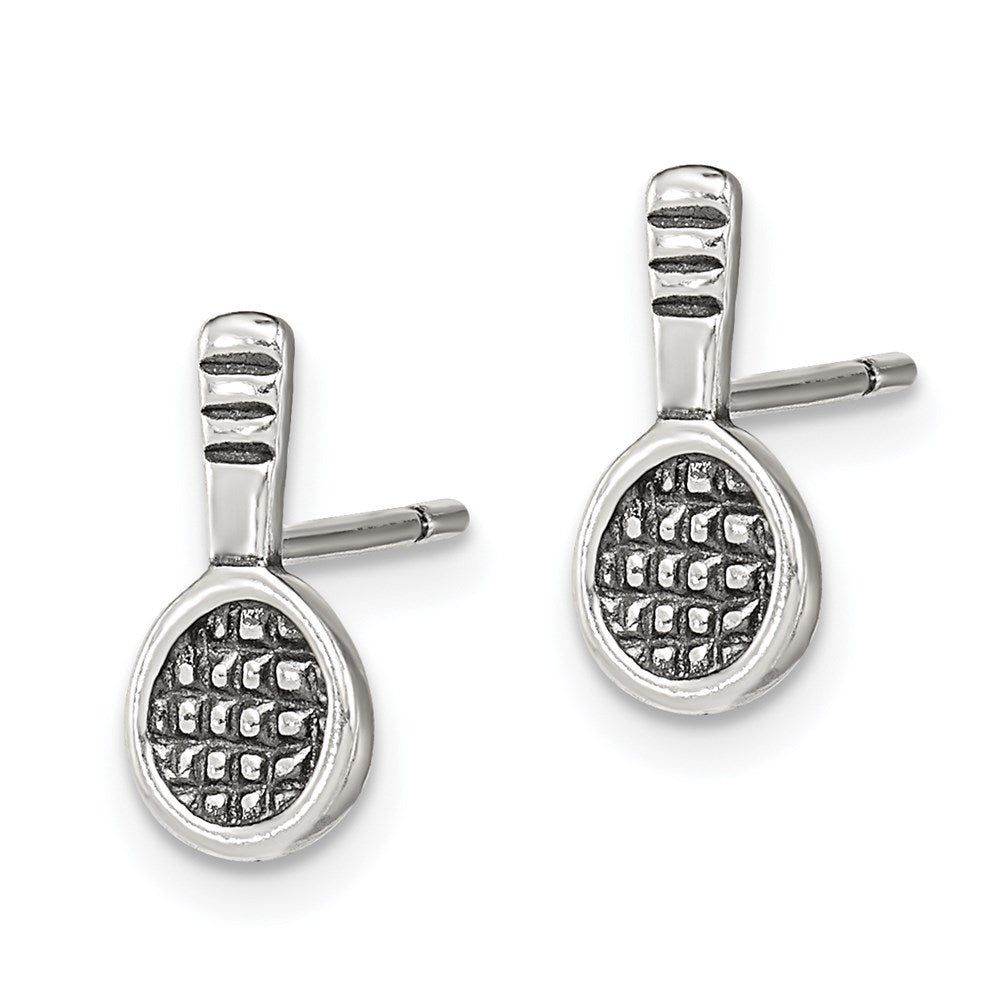 Sterlingsilber Antik Tennis Schläger Ohrstecker
