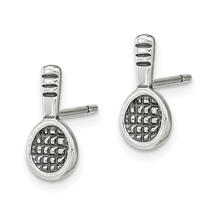 Sterlingsilber Antik Tennis Schläger Ohrstecker