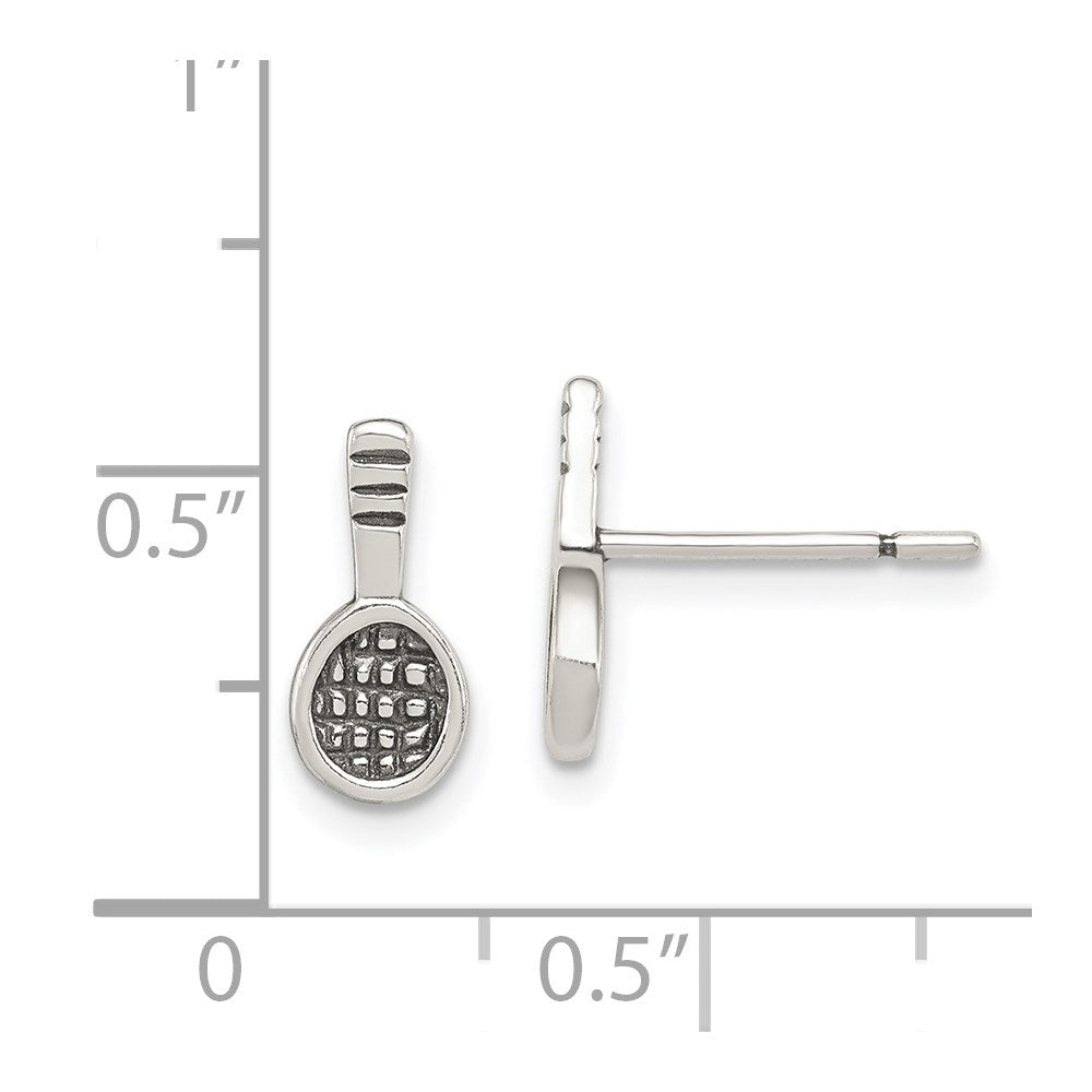 Sterlingsilber Antik Tennis Schläger Ohrstecker