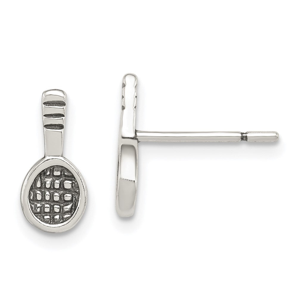 Sterlingsilber Antik Tennis Schläger Ohrstecker