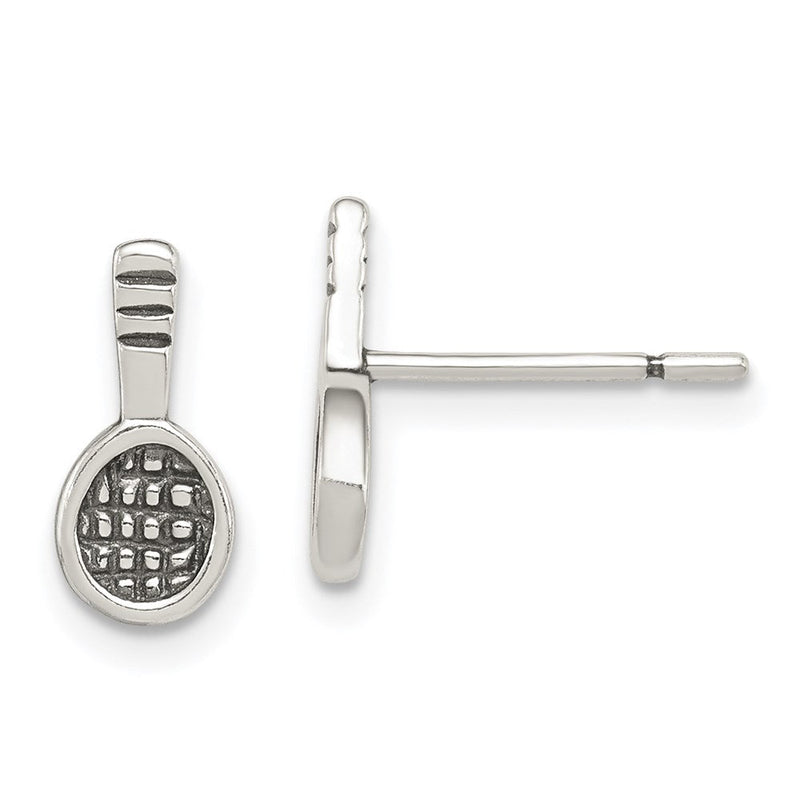 Sterlingsilber Antik Tennis Schläger Ohrstecker