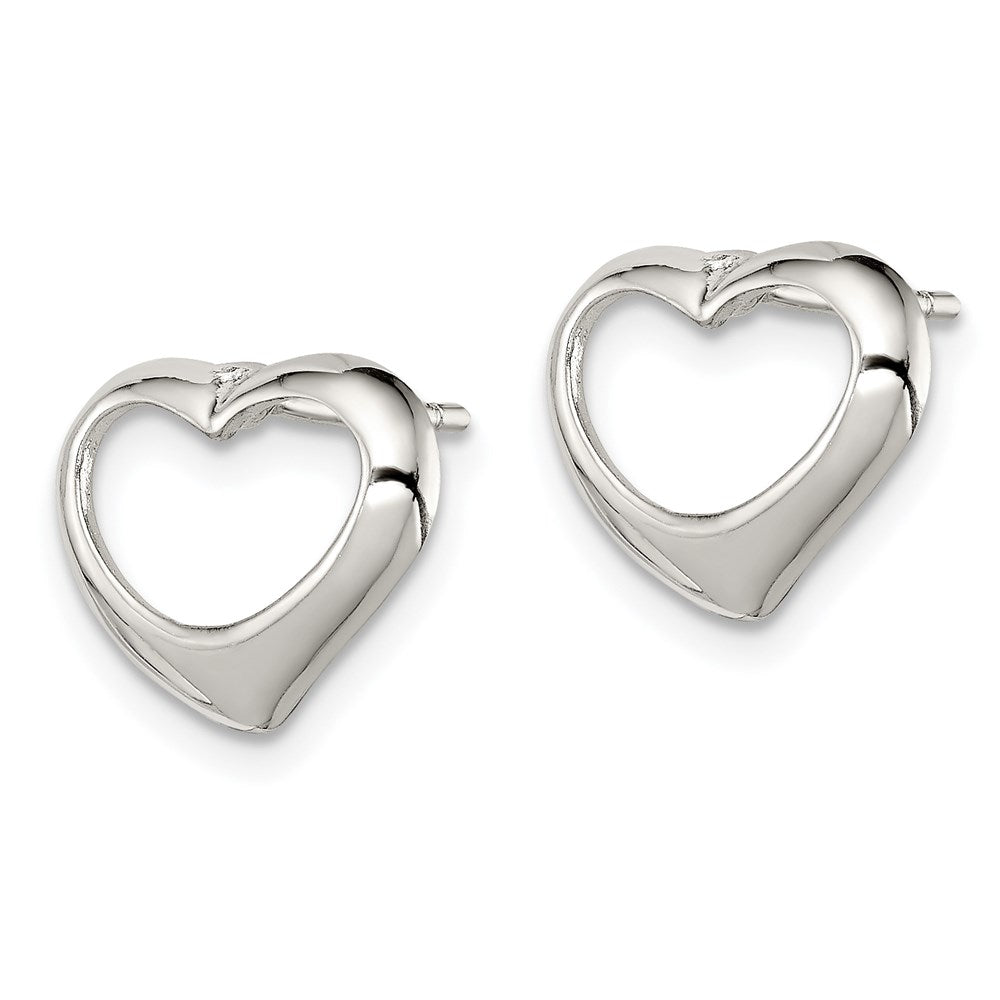 Sterlingsilber Rhodiniert Herz Ohrstecker