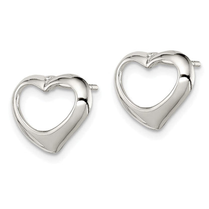 Sterlingsilber Rhodiniert Herz Ohrstecker