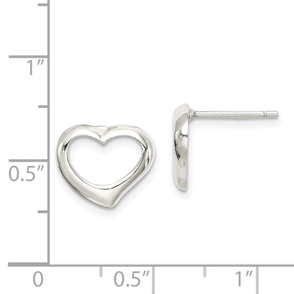 Sterlingsilber Rhodiniert Herz Ohrstecker