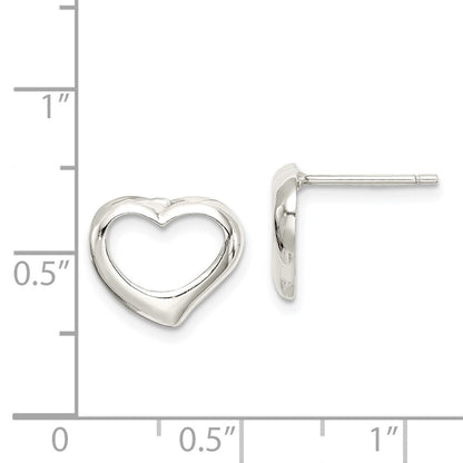 Sterlingsilber Rhodiniert Herz Ohrstecker