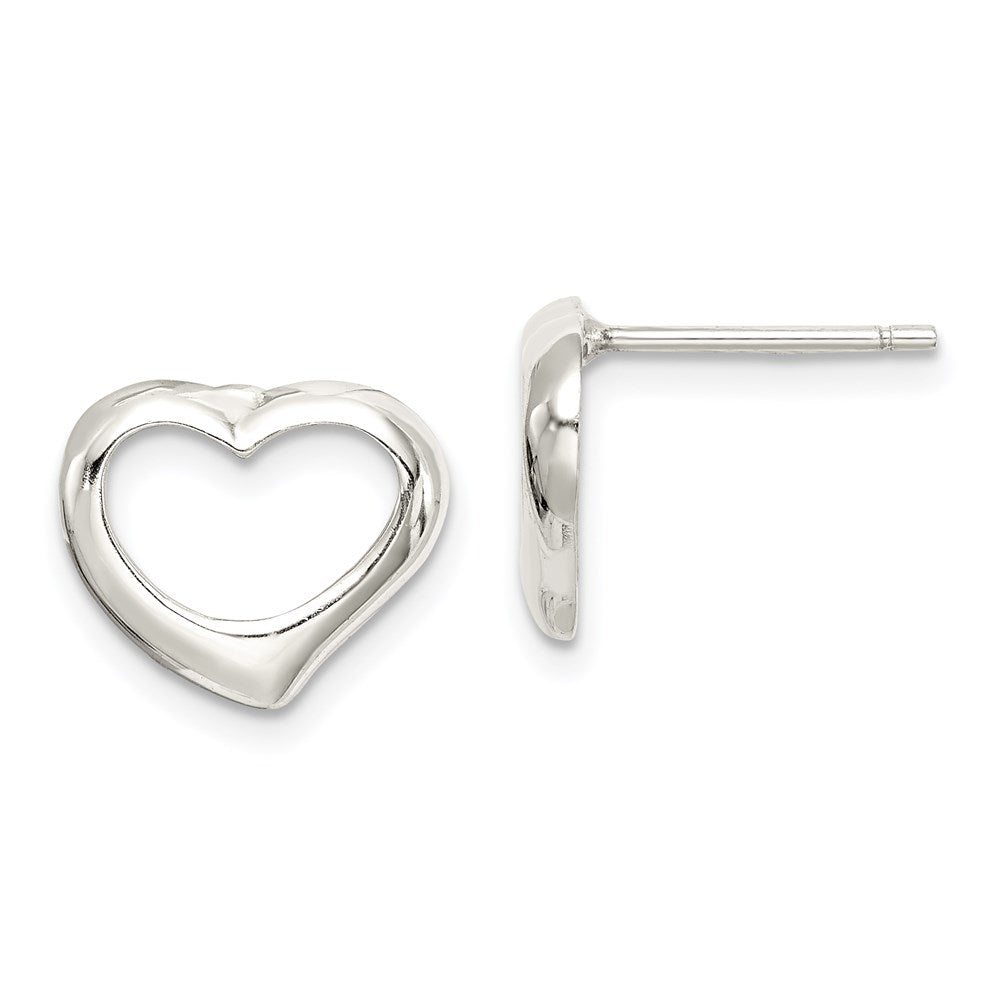 Sterlingsilber Rhodiniert Herz Ohrstecker