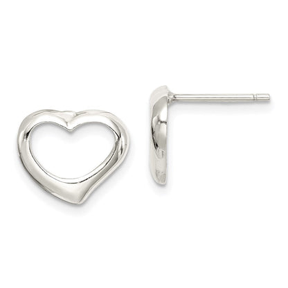 Sterlingsilber Rhodiniert Herz Ohrstecker