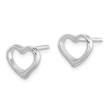 Sterlingsilber Rhodiniert Offen Herz Ohrstecker