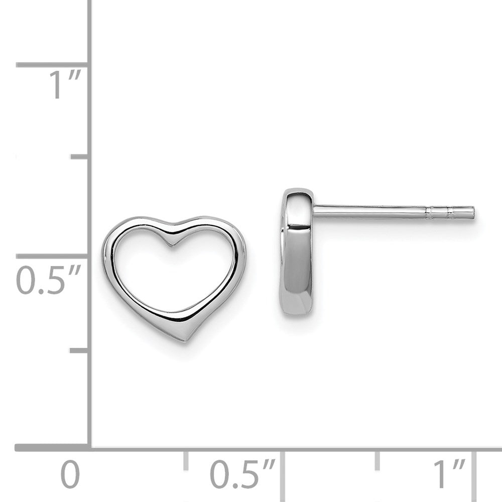 Sterlingsilber Rhodiniert Offen Herz Ohrstecker