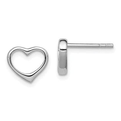 Sterlingsilber Rhodiniert Offen Herz Ohrstecker