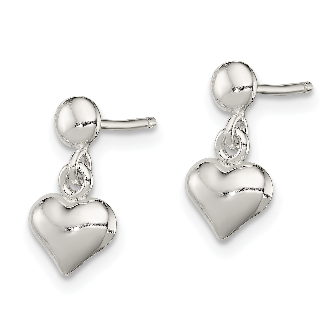 Sterlingsilber Hängend Herz Ohrstecker
