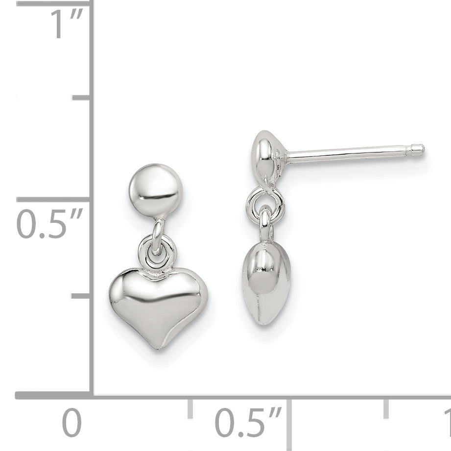 Sterlingsilber Hängend Herz Ohrstecker