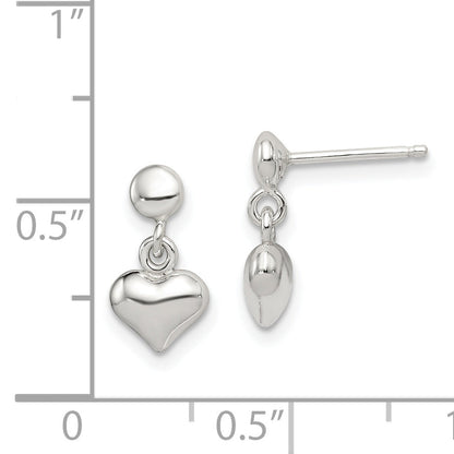 Sterlingsilber Hängend Herz Ohrstecker