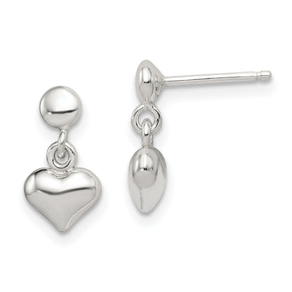 Sterlingsilber Hängend Herz Ohrstecker