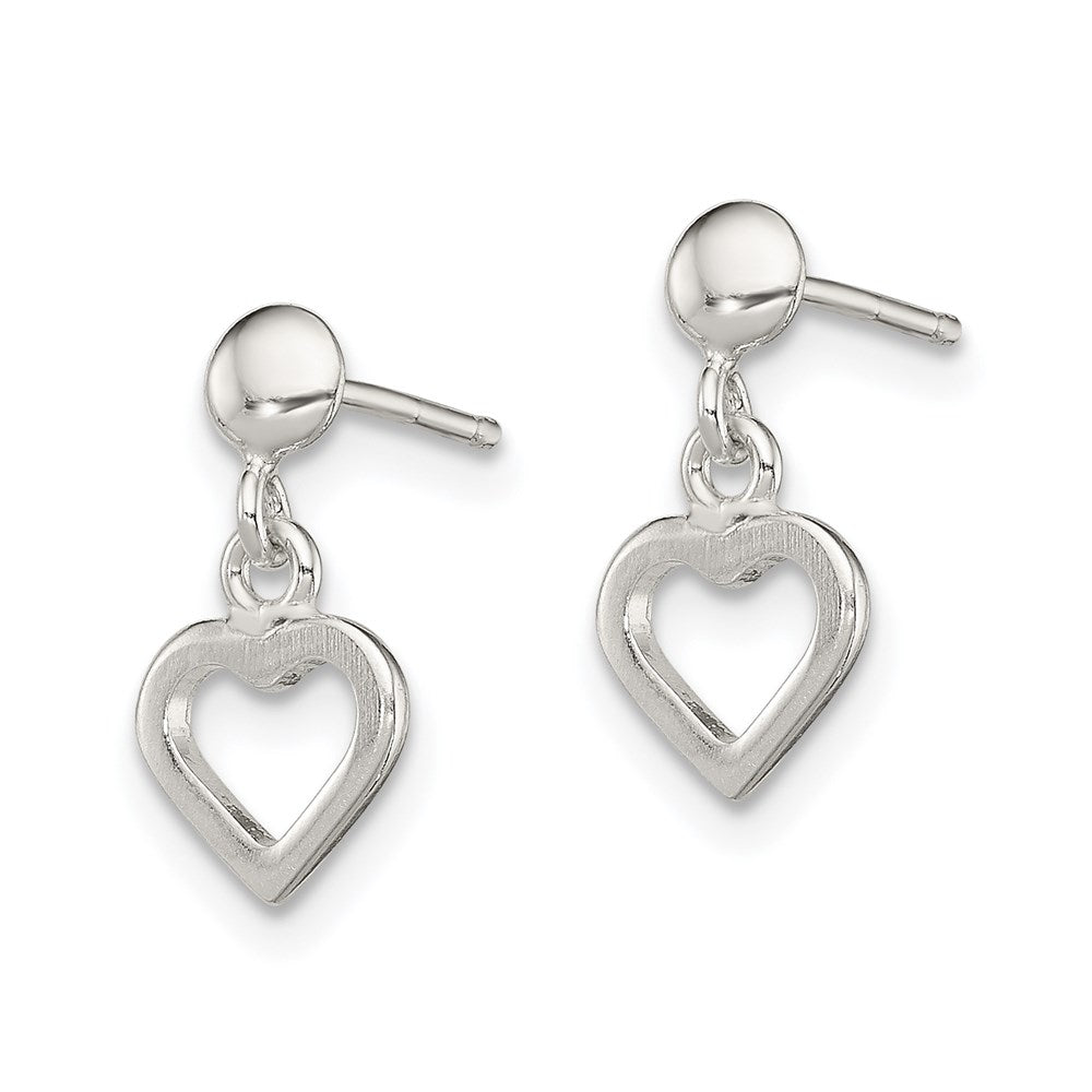 Sterlingsilber Hängend Herz Ohrstecker