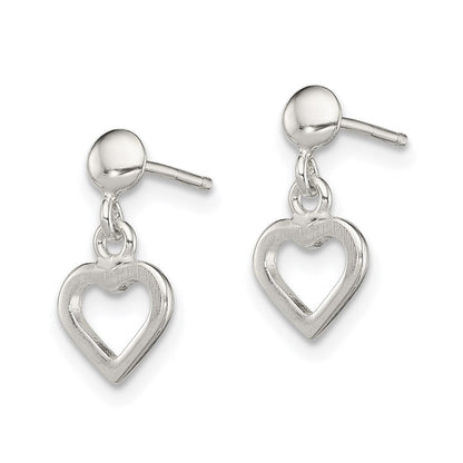Sterlingsilber Hängend Herz Ohrstecker