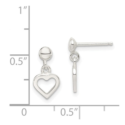 Sterlingsilber Hängend Herz Ohrstecker
